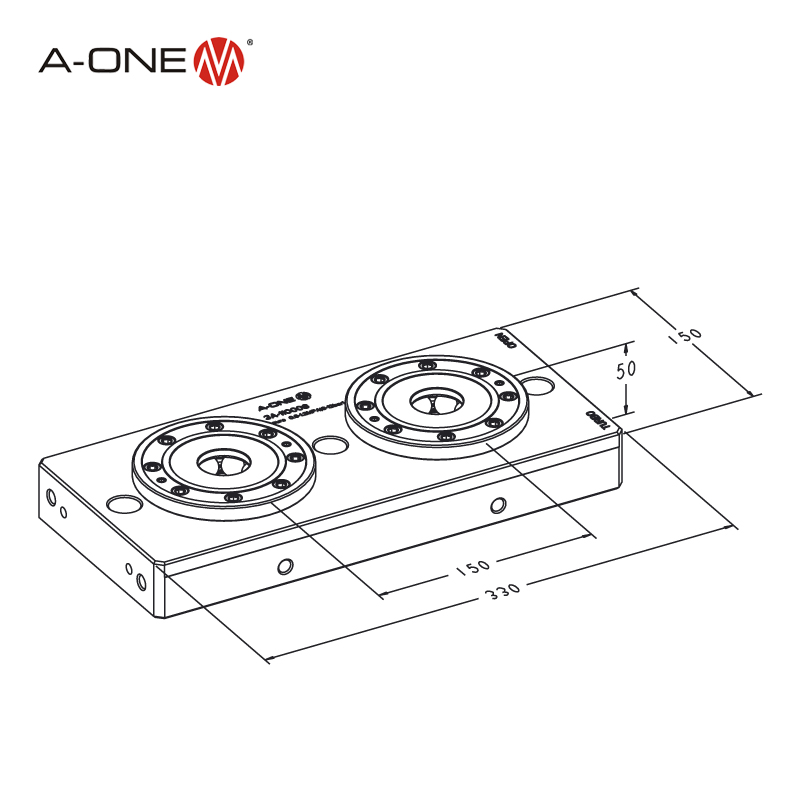 Placa base centrada-Double 150 mm 3A-110008